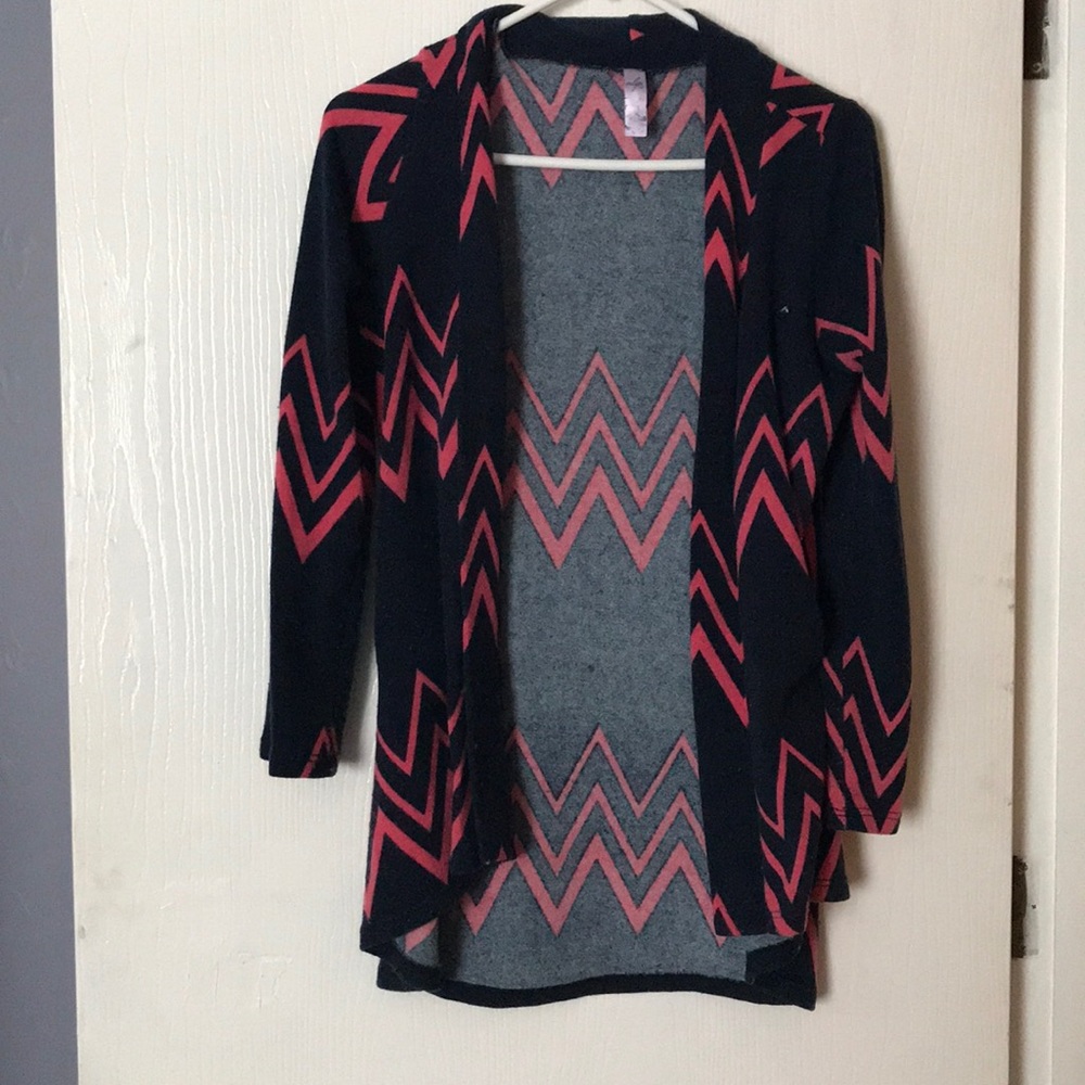 Navy and pink chevron cardigan